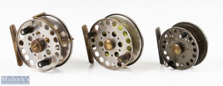 Collection of Sea/Pike Centre Pin Reels (3) - Fine Grice & Young Seajecta Mk. II 3.5" wide drum