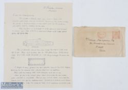 Richard Walker - interesting handwritten and signed letter dated 1954 on how to make a fish