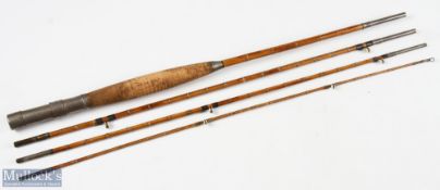 Unnamed Smuggler Style Split Cane Fly Rod, 7'4" approx. 4pc (tip ring lining broken), well u7sed, no