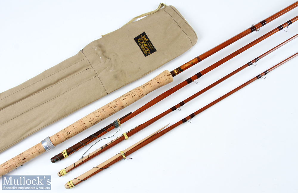 D Sharpes Ltd of Aberdeen The Aberdeen spliced split cane Salmon Fly Rod, 12' 3pc plus spare tip