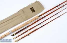 D Sharpes Ltd of Aberdeen The Aberdeen spliced split cane Salmon Fly Rod, 12' 3pc plus spare tip