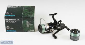 Shimano 6000RA 4.6-1 ratio Baitrunner Fixed Spool reel plus spare spool, light use, boxed with