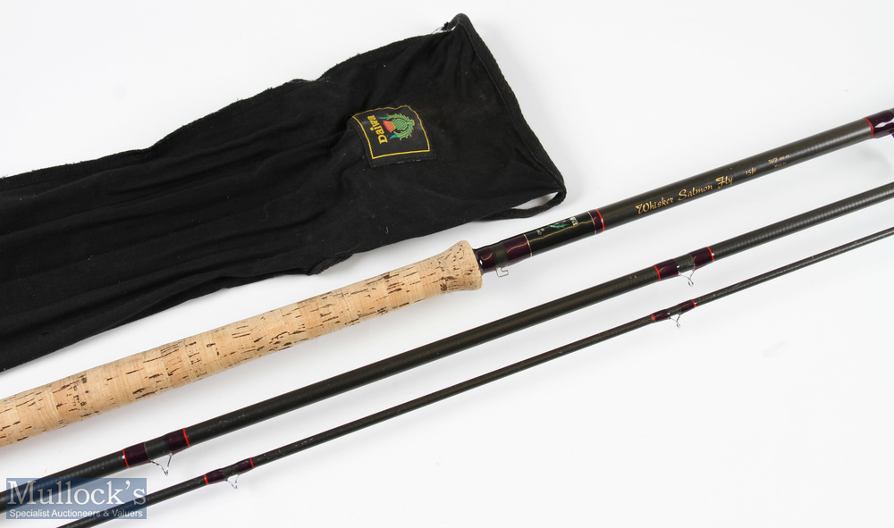 Daiwa Made in Scotland WF90-15 carbon Whisker Salmon Fly Rod, 15' 3pc line 10/11#, lined stripping/