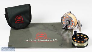 Ari T Hart Ari II Titanium Fly Reel spool line 6/7# with 100m 20lb backing, 162gms, LHW titanium