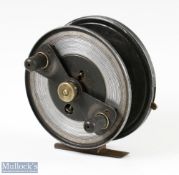 S Allcock & Co 'Salar' 4 ½" alloy drum spinning reel with maker's Stag mark, on/off rim rachet