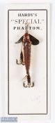Hardy Bros 1 ¼" 'Special Phantom' Lure in gold and brown finish on maker's card c1910