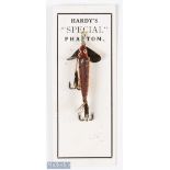 Hardy Bros 1 ¼" 'Special Phantom' Lure in gold and brown finish on maker's card c1910