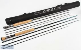 Shakespeare Agility Fast Action carbon fly rod SAP#1270405 9' 4pc line 5# cut out alloy reel seat,