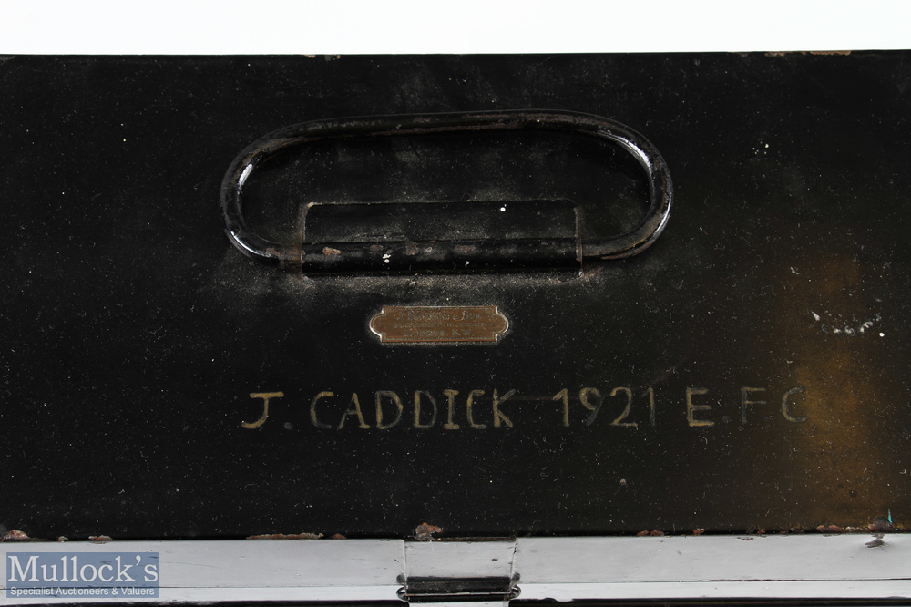 J Bernard & Son, London black Japanned Fishing Accessories carrier in tin, with maker's plaque to - Image 4 of 5