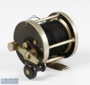 An unnamed multiplier reel in the style of Vom Hofe, nickel frame and hard rubber side plates,