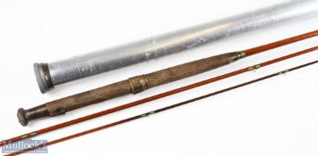 Hardy whole cane Fly Rod, serial No 34552 (1897), 10'6" approx., 3pc, brass collar and reel fitting,