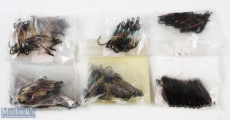 Various Salmon Flies Doubles including: 2 doz Black Brahan (size 4), 3 doz Blue Silver (size 2), 5