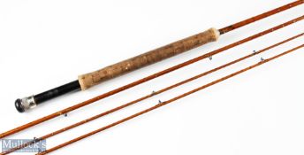 J S Sharpe's 'The Aberdeen' split cane fly rod 10ft 3pc plus spare tip, agate lined butt/tip