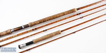R. Chapman Quinette Mk10 12ft split cane fly rod 3pc with MCB plus Hardy 'The Perfection' 8ft 6in