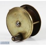 J Bernard & Son Makers 4 Church Place London 3.5" brass salmon reel c1860: foot filed both ends-