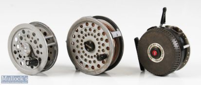 3x various different style trout and salmon fly reels and spare spools (6) - Garcia Mitchell 710