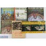 7x Bernard Venables Fishing books, to include fishing for pike PB x2, A Fisherman's Testament 1949