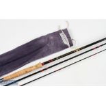 Bruce & Walker England Carbon Fly Rod, 11'3" 3pc line 4/6#, sliding alloy reel fitting, red agate