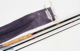 Bruce & Walker England Carbon Fly Rod, 11'3" 3pc line 4/6#, sliding alloy reel fitting, red agate