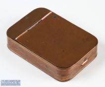 Ogden Smith copper Dry Fly box features spring lid internal compartments, cast compartment to lid,