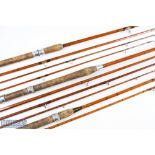 Allcocks Milford Split Cane Boat Rod, 8'6" approx. 2pc - 24" handle with sliding reel fittings,
