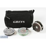 Hardy Alnwick Marquis 8/9 Fly Reel 2 screw latch, smooth alloy foot, nickel line guide, plus 2 spare