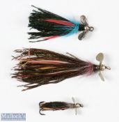 3x Hardy Bros Halcyon Lures features sizes 2 ¼", 1 ½" and 1" lure - all with treble hooks, all