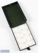 Hardy Bro The 'Visible' Dry Fly Box in green rexine type case features 8 compartments internally,