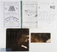 S Allcock & Co original Hook Samples on Card with signs of smoke damage from the great fire and