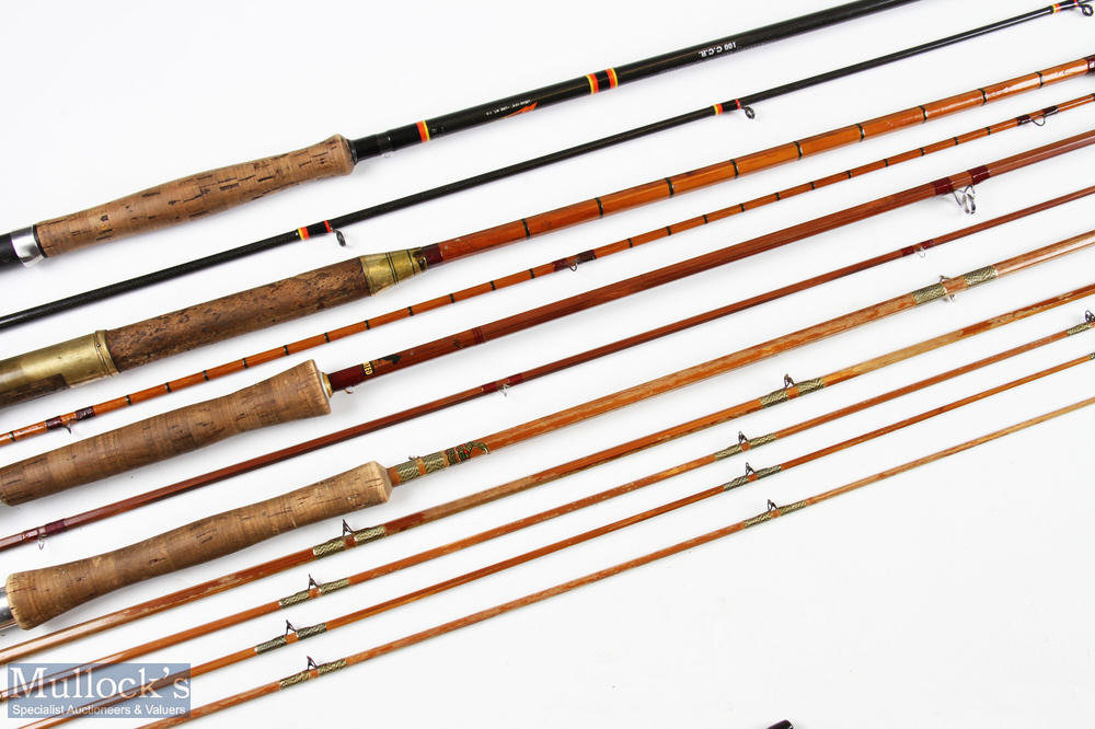 Hardy Alnwick Split Cane Fly Rod, 10'6" approx., 2pc tip 1 ½" short, cloth bag; J S Sharpe