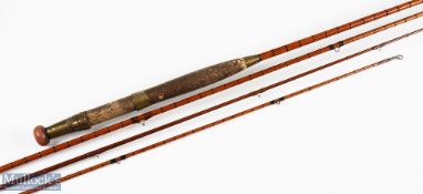 Robertson Glasgow Bonval Split Cane/Whole Cane Fly Rod 3pc plus spare tip, 24" short, brass