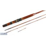 FT Williams 10ft 6in whole cane fly rod 3pc tip broken (attached), drop rings, without bag