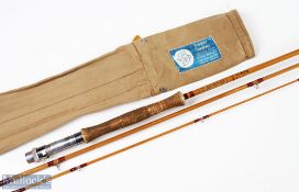 Edgar Sealey Octofly Split Cane Fly Rod, 9' 3pc, red agate lined butt/tip rings, very clean,