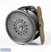 Fine Hardy Bros 2 ¾" wide drum Perfect alloy fly reel stamped 'RB - 12' - (Robert Borthwick 1890-