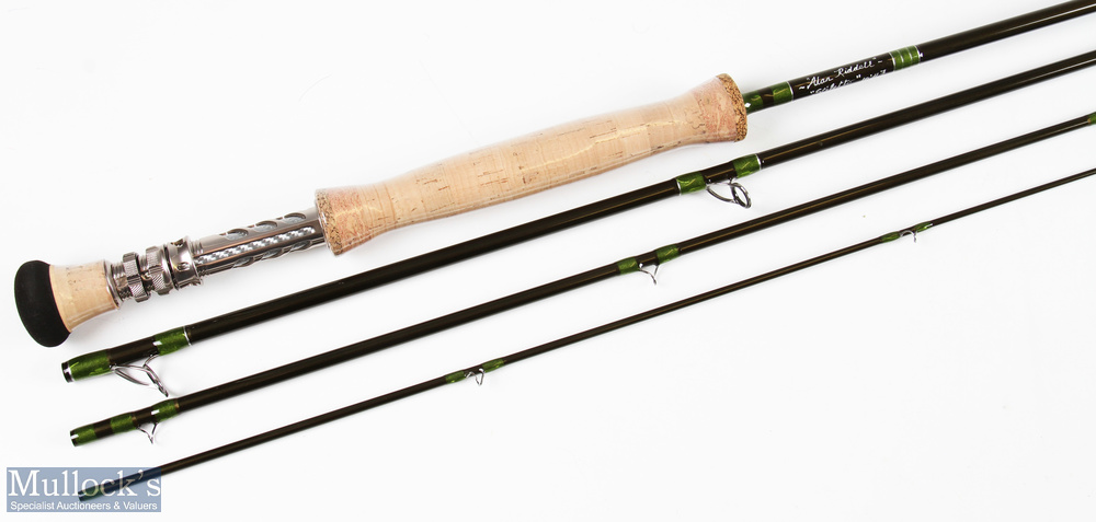 Alan Riddell Newton Abbot Stiletto Carbon Fly Rod, 10' 4pc line 7#, torzite snake rings, ALPS chrome