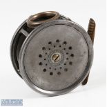 Fine Hardy Bros Perfect 4" Dup Mk II Salmon alloy fly reel stamped 'J S' (James Smith 1908-1960)