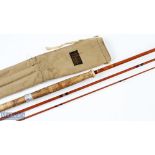 J S Sharpe Ltd Aberdeen, Split Cane Sea Trout Rod, 11' 3pc 16" approx. handle, with alloy sliding