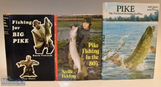 3x Pike Fishing Books - Richards and Webb "Fishing for Big Pike" 1971 1st edition, Fickling, Neville