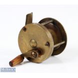 Farlows Redditch Brass Multiplier Reel, 2" with ivorine handle, 3 pillar drum, looks and works well