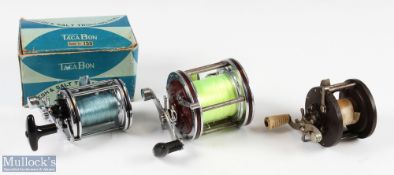 Gilfin Model 1200 Sea Reel with black end plates, together with Taco Bon Model No150 Fresh and