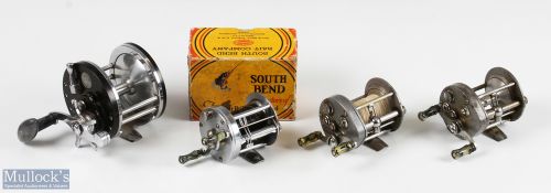 Collection American Multiplying Reels (4) - fine South Bend Indiana No. 550-C Anti-back-lash level