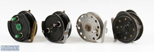 Collection of interesting matching fly reels by different retailers et al (4) 2x matching 3.5" black