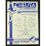 1937/38 Chelsea public practice match Blues v Reds single sheet match programme 18 August 1937; fair