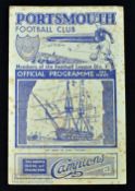 War abandoned season 1939/40 Portsmouth v Lymington 24 February 1940 match programme; 4 page card,