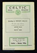 1948/49 Celtic v Aston Villa friendly match programme 5 February 1949, has newspaper match report (