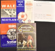 Selection of Dai Davies (1948-2021) Owned Wales International Football Programmes with Hand Signed