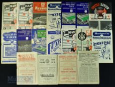 Selection of football programmes to include 1946/47 Arsenal v Derby County, 1946/47 Liverpool v