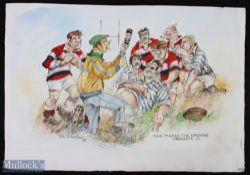 Pontypool Rugby Original Cartoon A: Colourful, bold & amusing cartoon of the club trainer