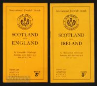 2x late 1930's Scotland Rugby Programmes - 1937 v England & 1938 v Ireland 1938 Rugby Programmes