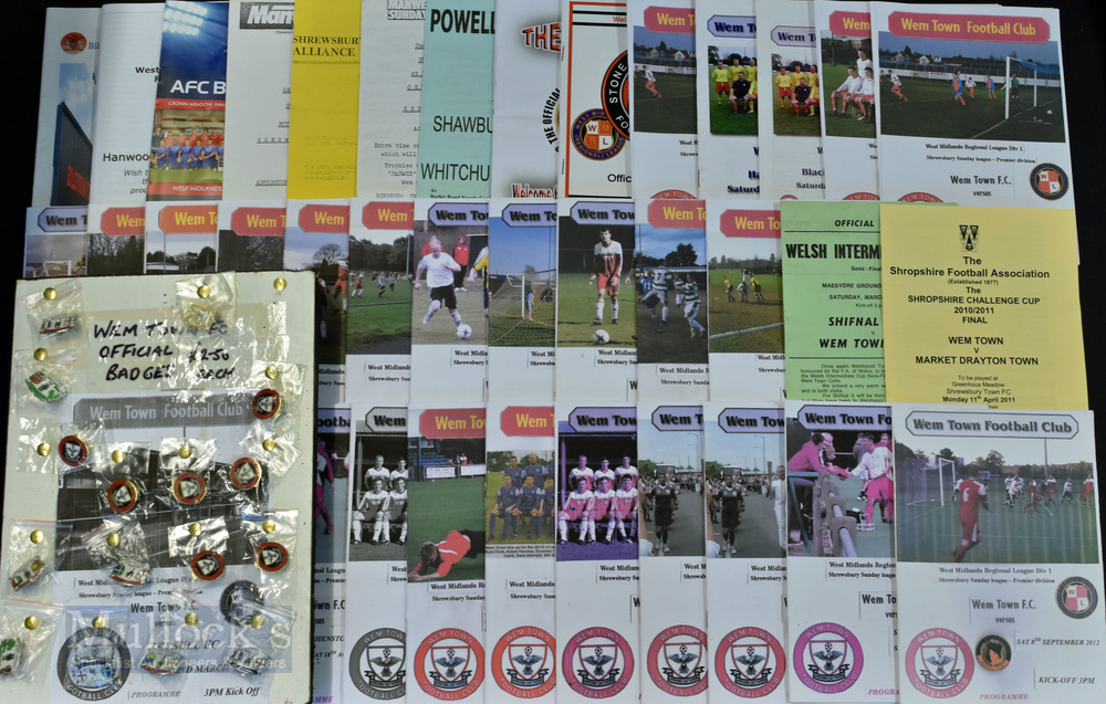 Collection of Wem FC (Shropshire) mainly home match programmes but other away programmes are